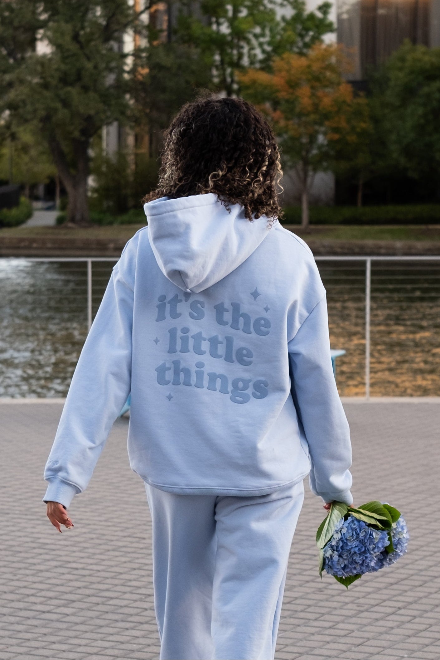 "It's the Little Things" Hoodie in Blueberry Bliss
