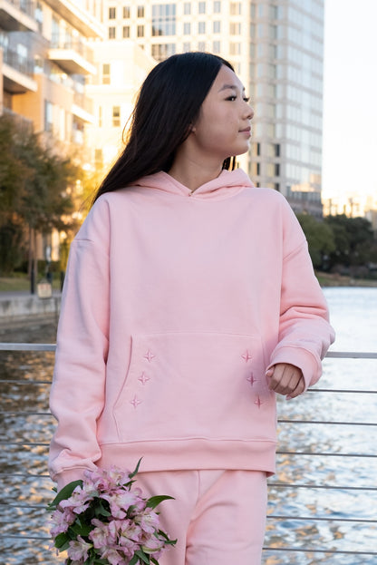 "It's the Little Things" Hoodie in Petal Pink
