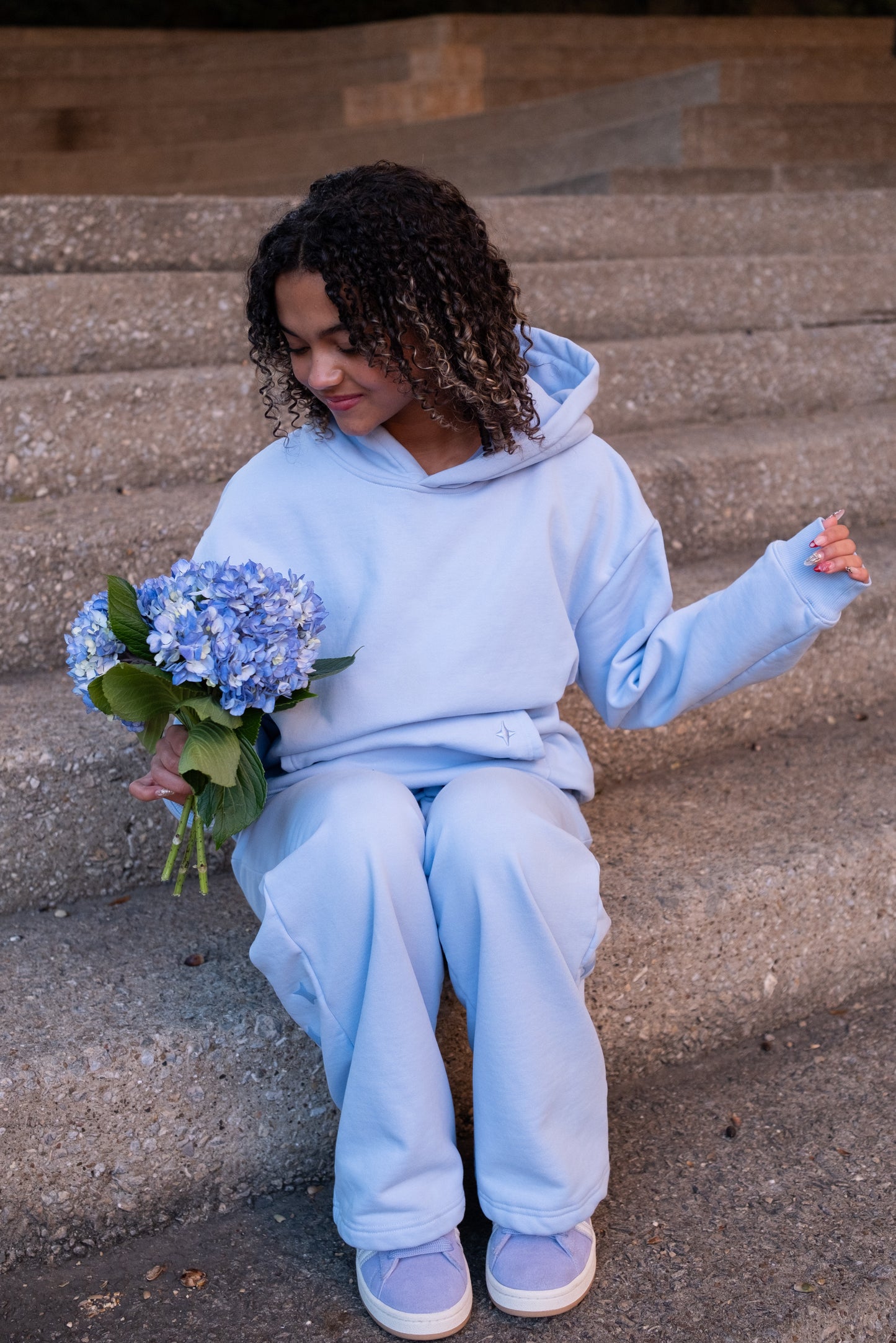 "It's the Little Things" Sweatpants in Blueberry Bliss