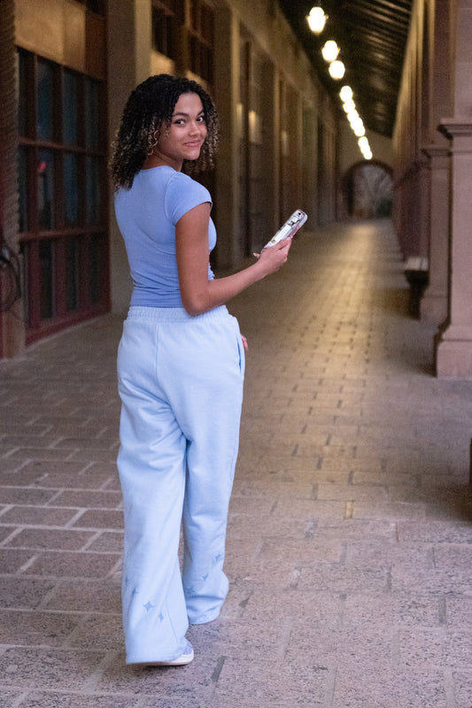 "It's the Little Things" Sweatpants in Blueberry Bliss